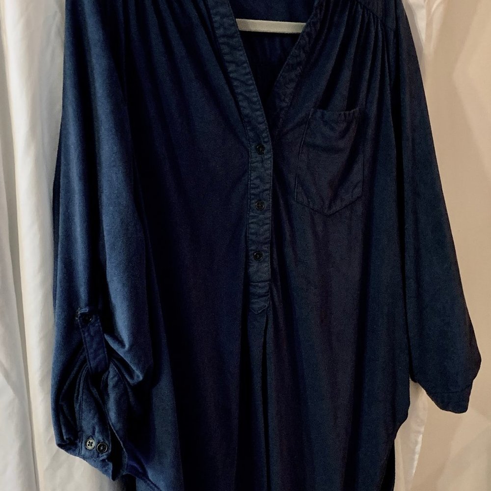 Super soft three quarter length deep royal blue to